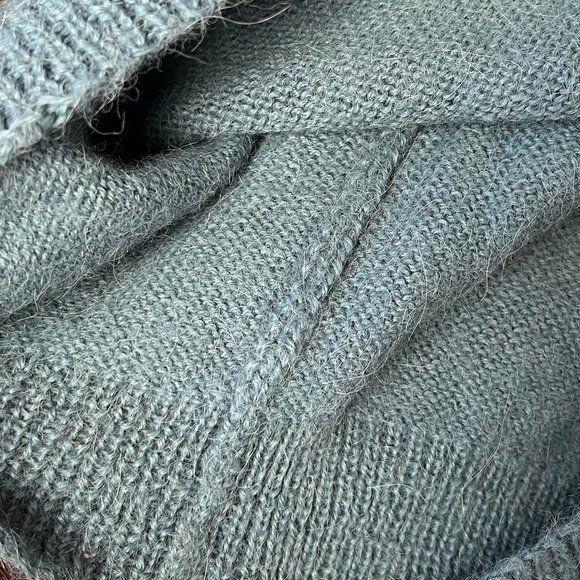 Stunning Parisian Vintage Mohair Wool Handmade Sweater Oversized Preppy Knit - Picture 5 of 6